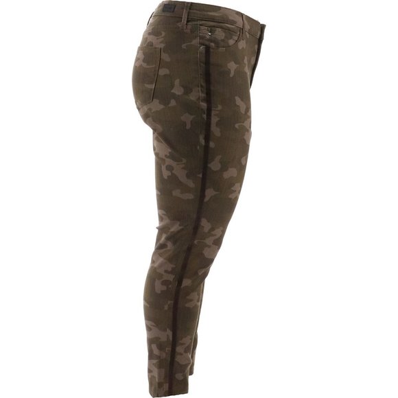 NWT SKINNYGIRL BROADWAY HIGH-RISE SIDE STRIPE SKINNY JEANS CAMO FLOW - Picture 4 of 14